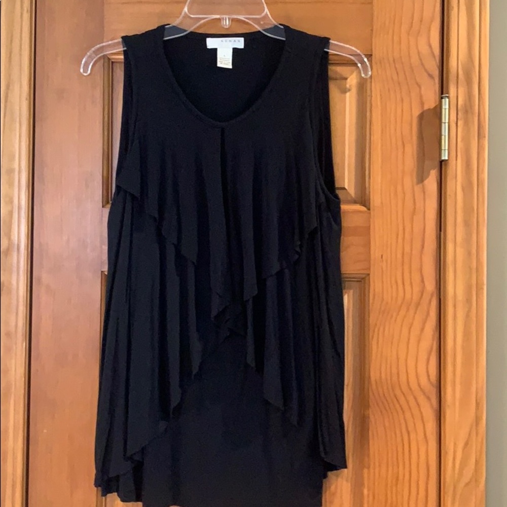 Kenar Black L jersey knit draped tank